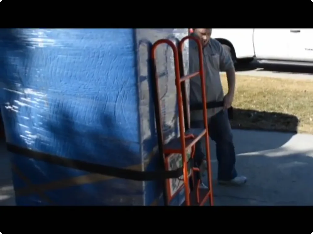 Moving team working together during a household move